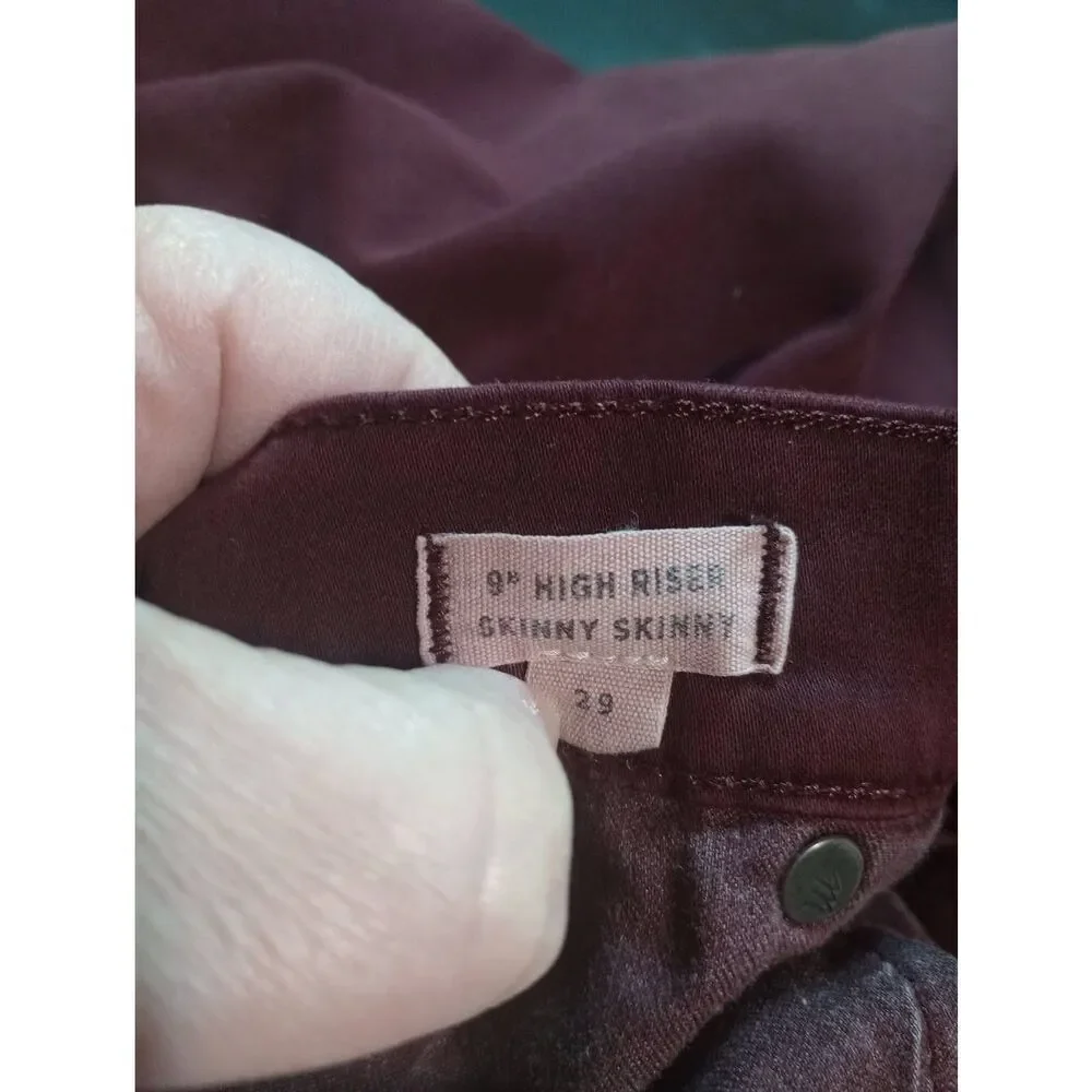 Madewell 9 High Riser Skinny Skinny Jeans Burgundy Wine Size 29 High‎ Waisted